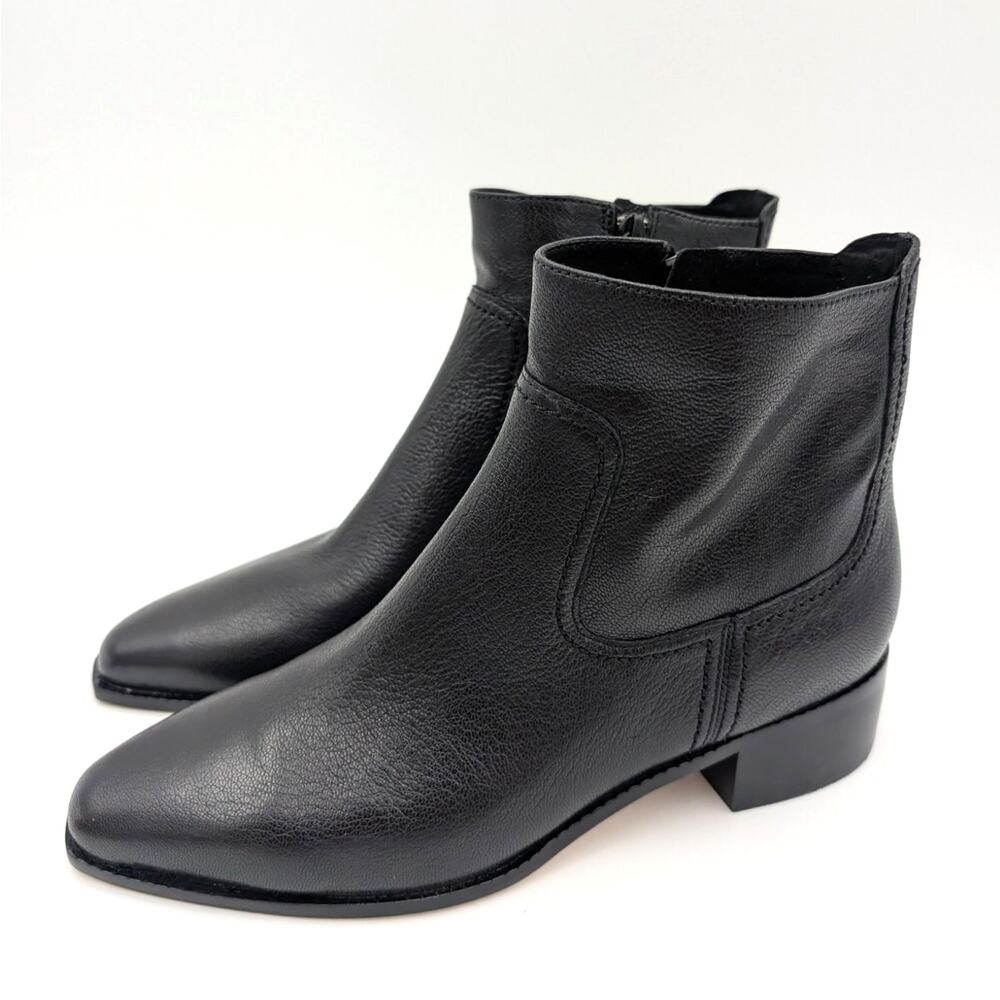 Cole Haan Naia Pointed Toe Block Heel Booties Women's Black Size US8B EU39
